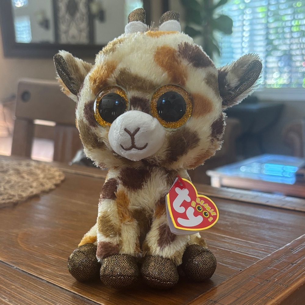 Ty Beanie Boo Giraffe Plush - Brown, Cream & Gold